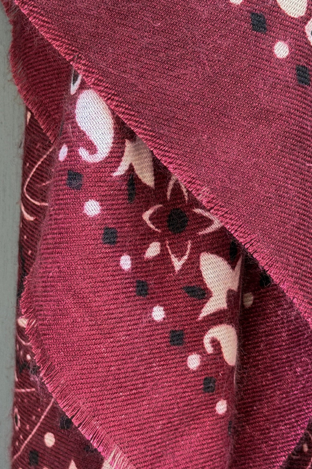 Aubergine and Burgundy Western Paisley Viscose Scarf