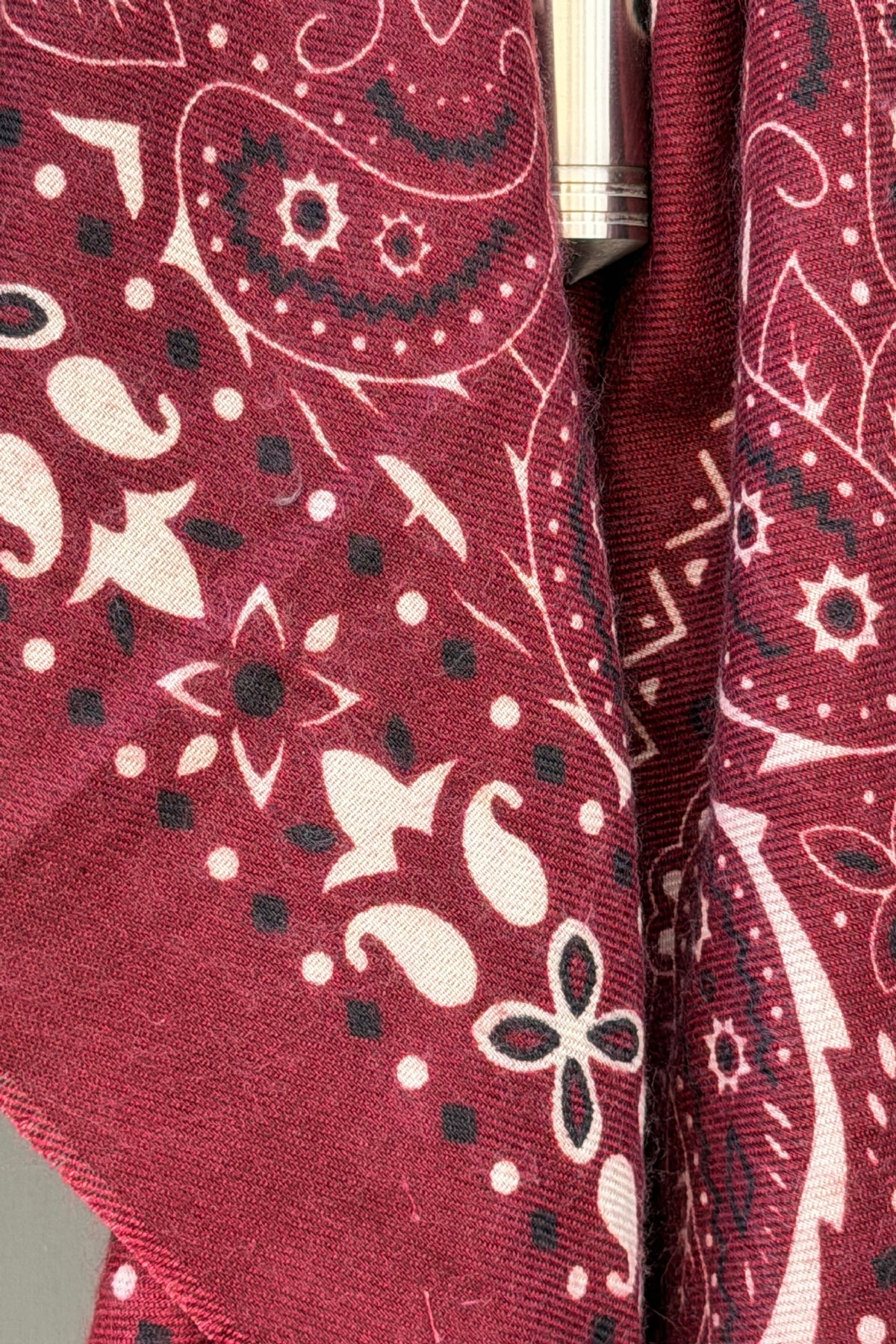 Aubergine and Burgundy Western Paisley Viscose Scarf