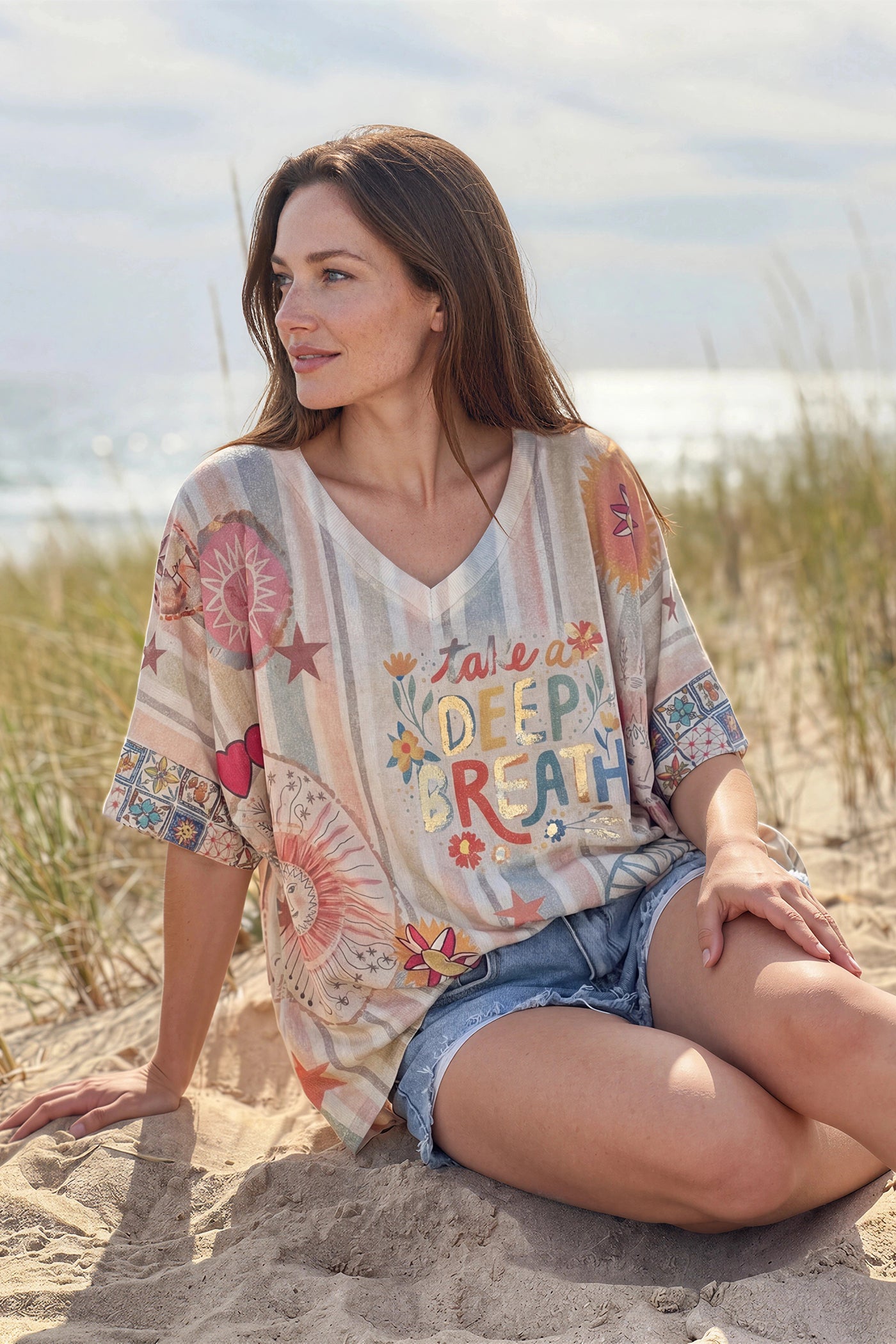 Beige Meditations Glitter Knit Top