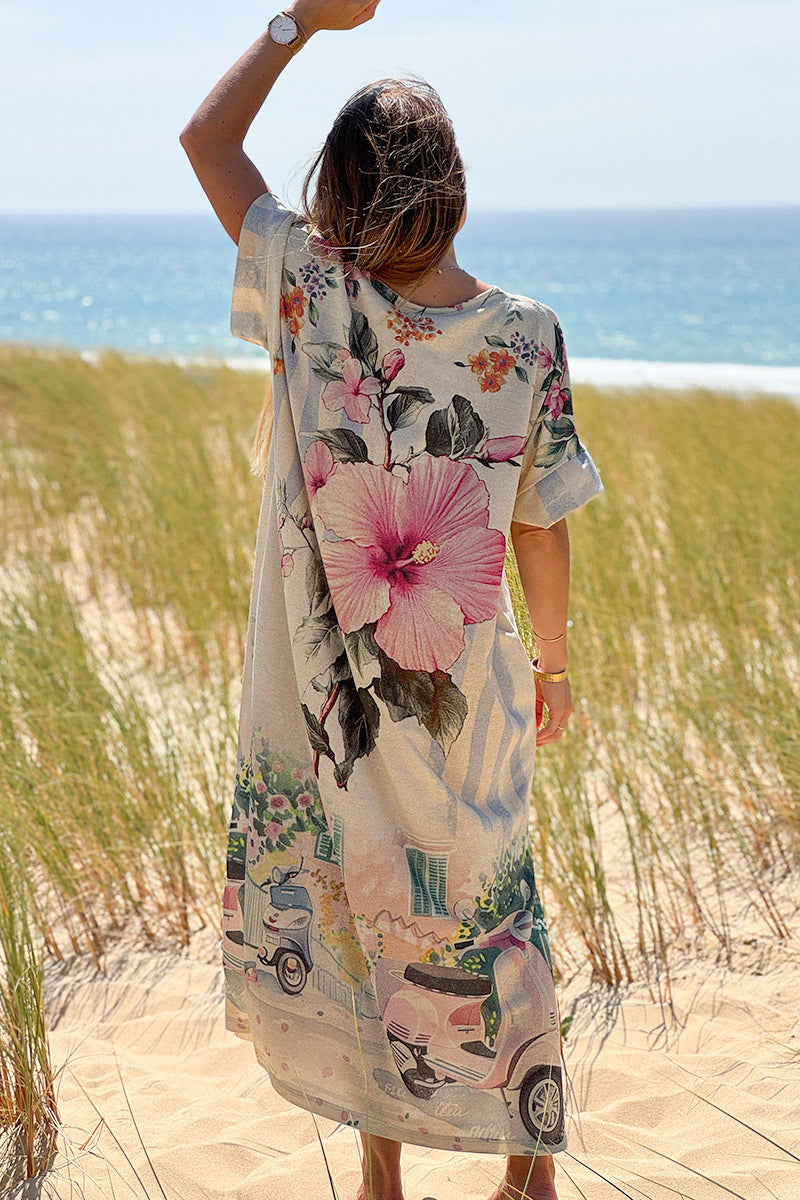 Cream Glitter Knit “La Dolce Vita” Caftan