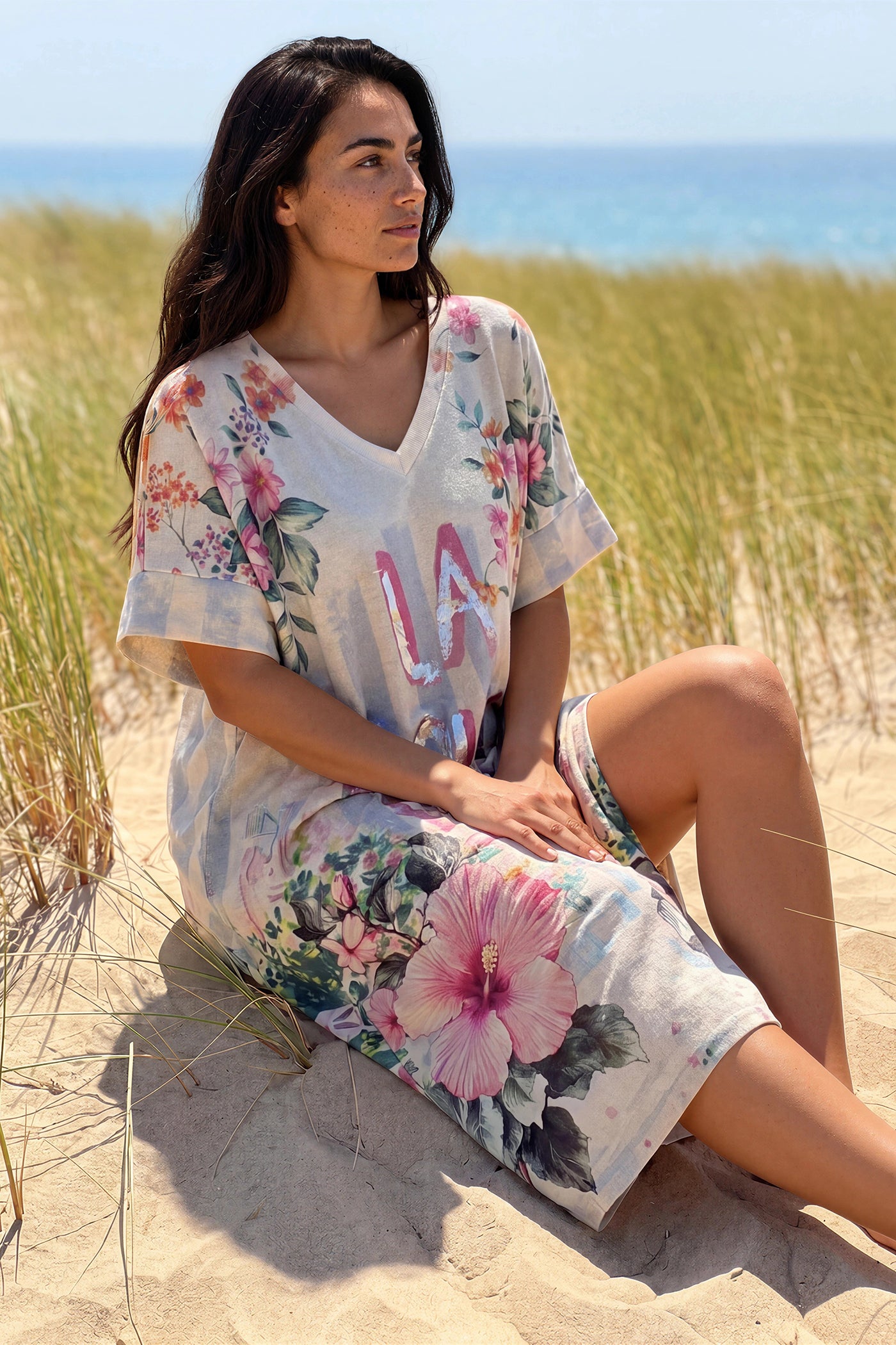 Cream Glitter Knit “La Dolce Vita” Caftan