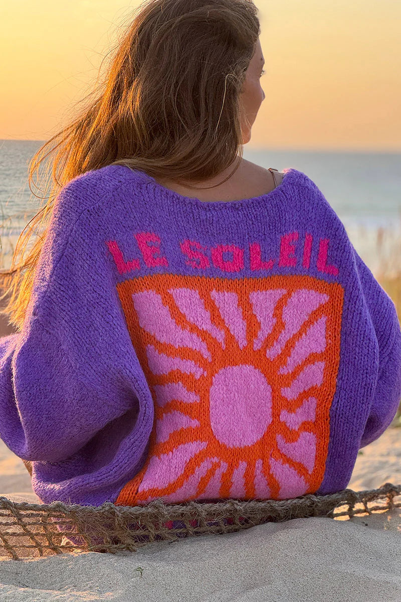 Grape Knit “Le Soleil” Cardigan Sweater