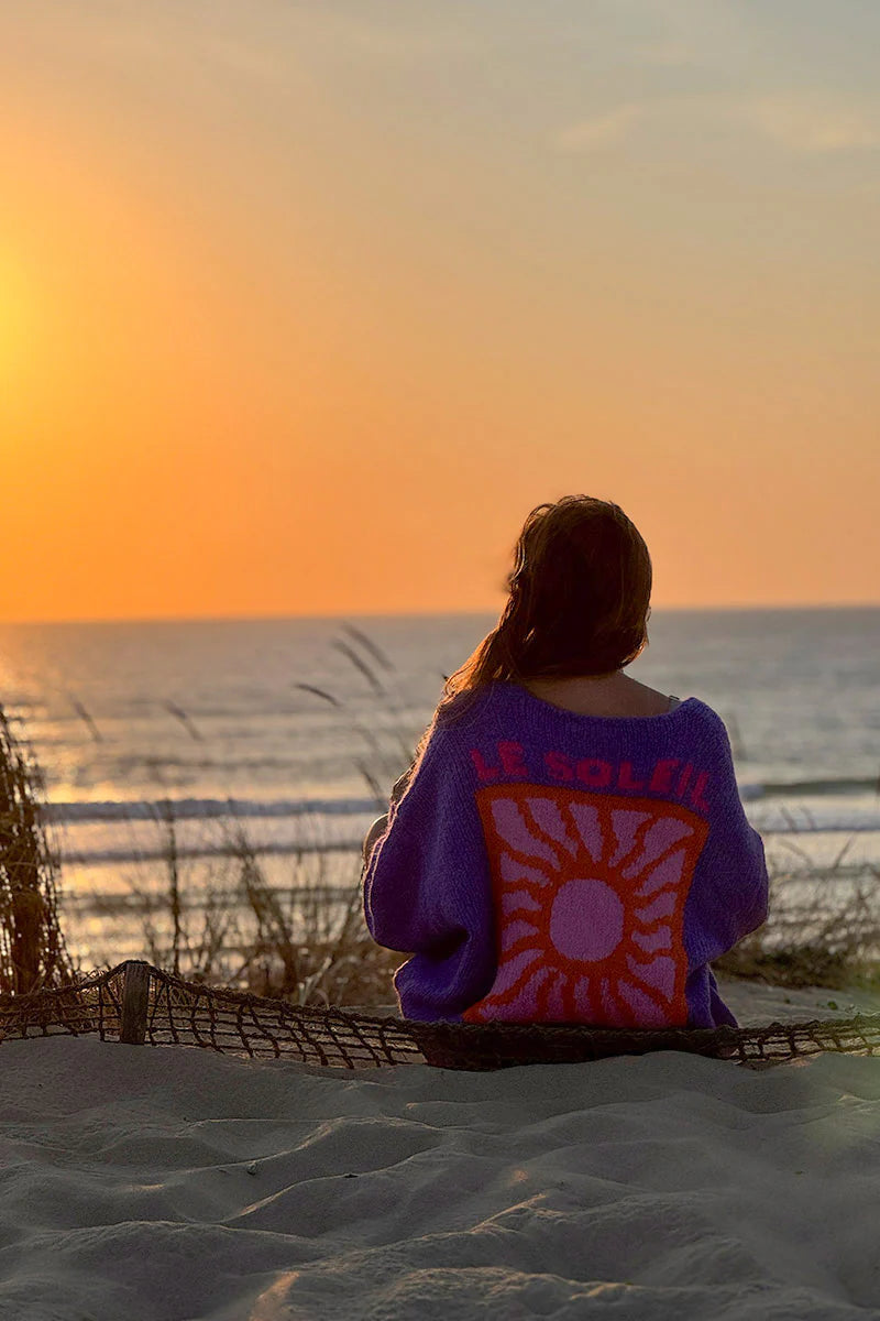 Grape Knit “Le Soleil” Cardigan Sweater
