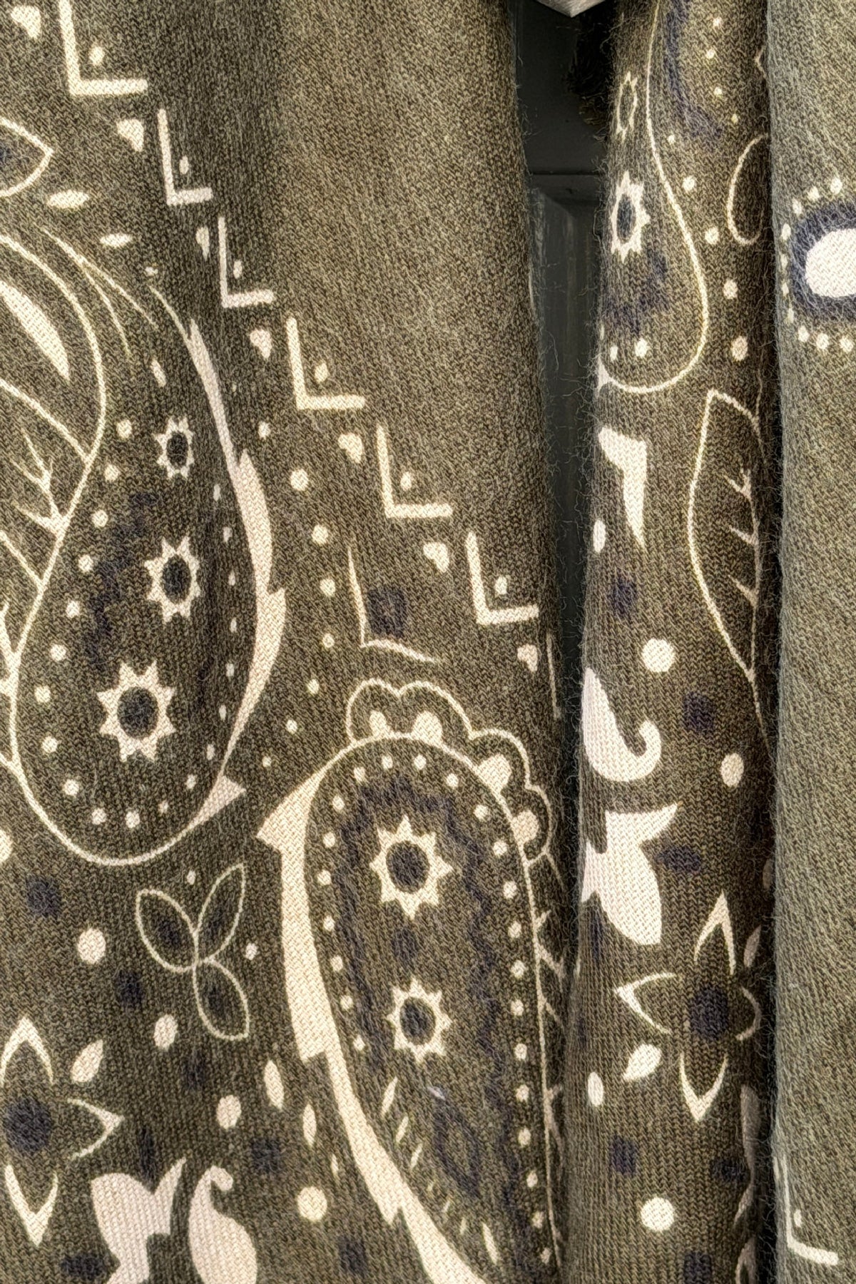 Olive Western Paisley Viscose Scarf