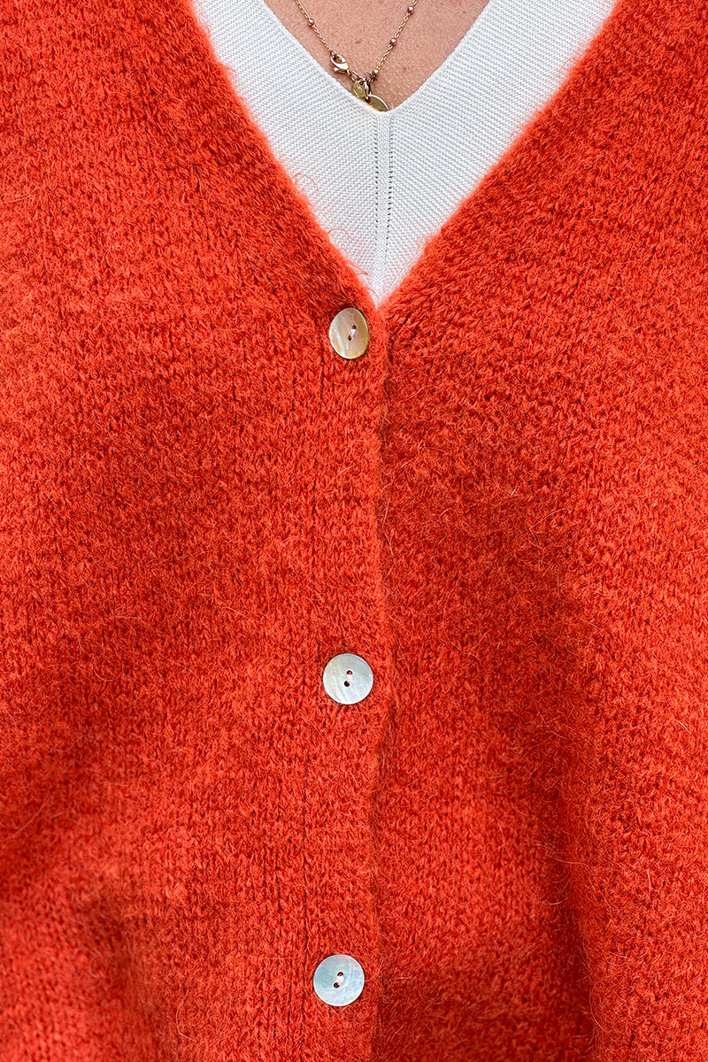 Pumpkin Mohair Blend Knit Vest