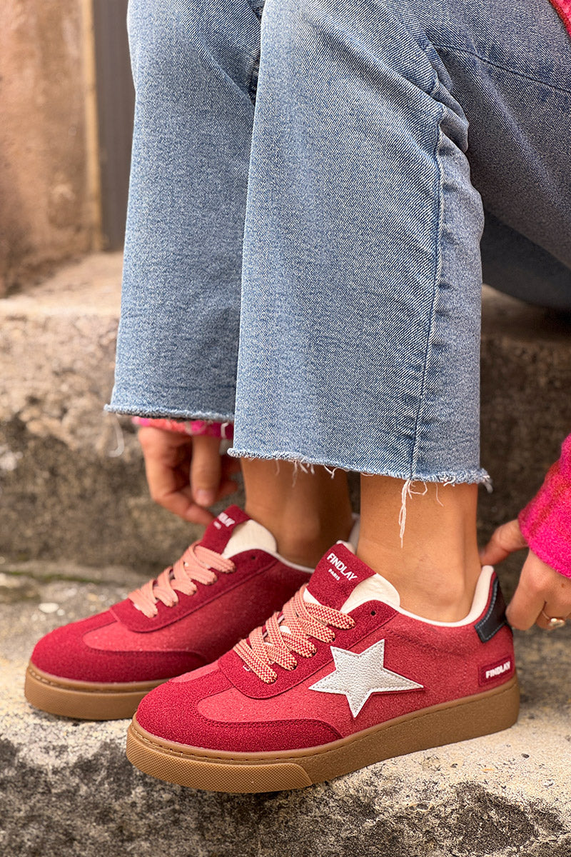 Red Vintage Star Sporty Sneakers