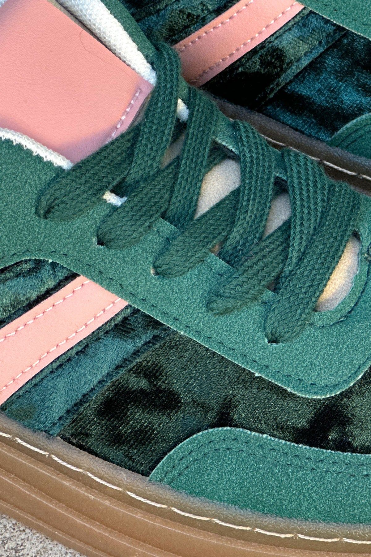 Teal Velvet and Suede Sport Stripe Sneakers