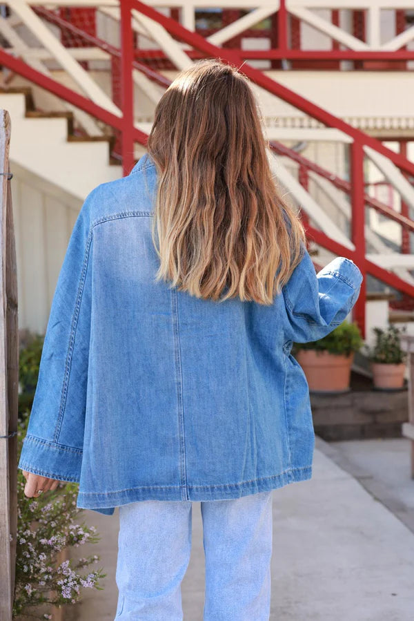 Medium Wash Vintage Denim Coat