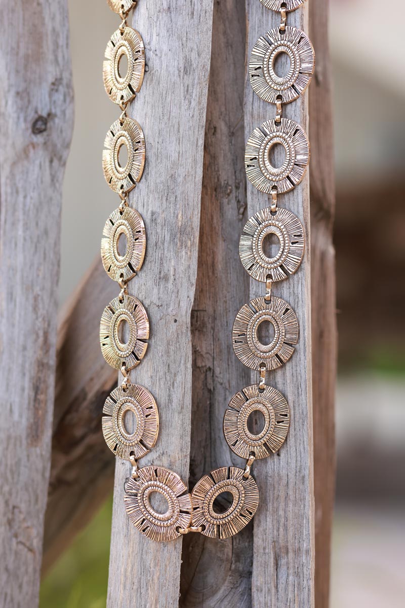 Antique Golden Medallions Necklace