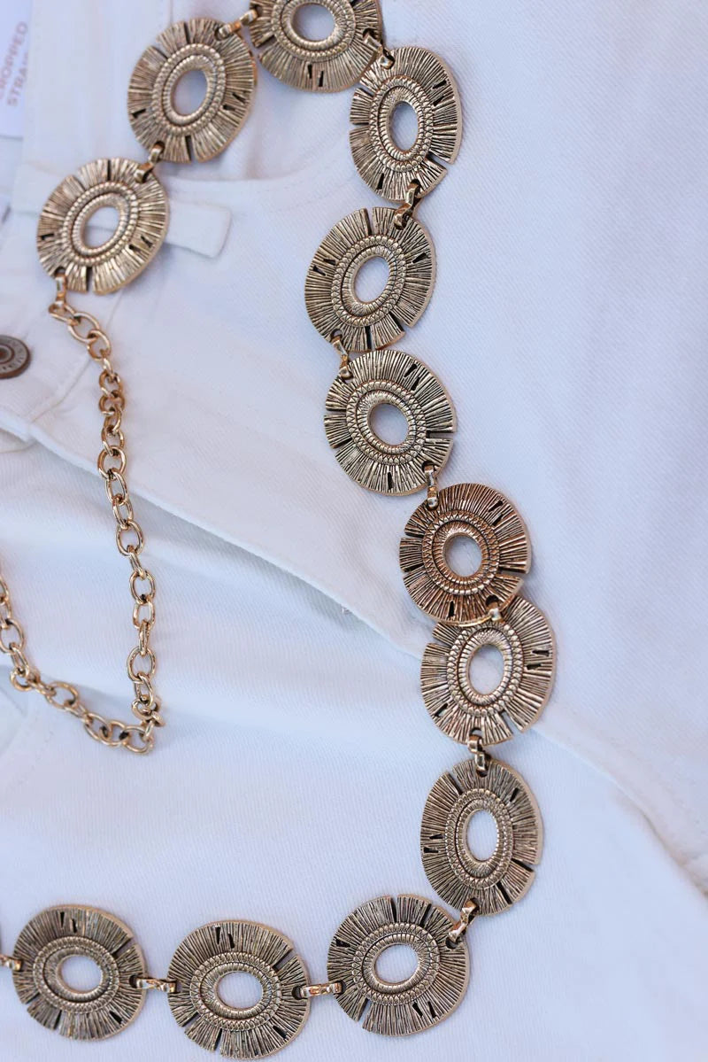Antique Golden Medallions Necklace