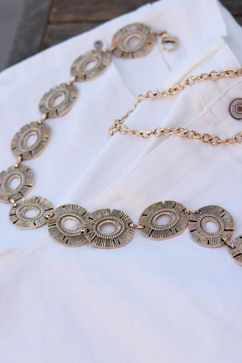 Antique Golden Medallions Necklace