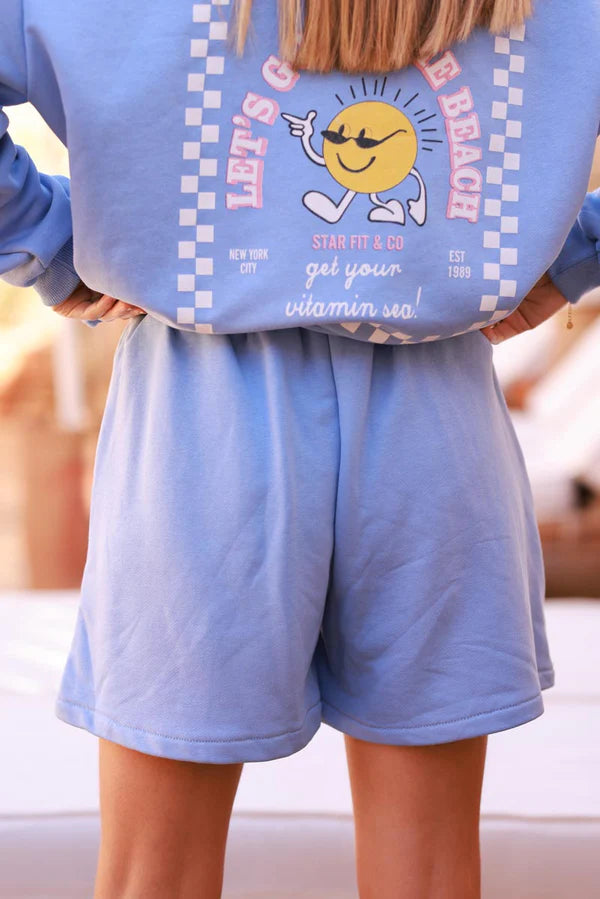 Light Blue Cool Sunshine Pull-On Knit Shorts