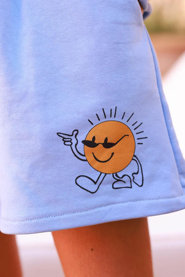Light Blue Cool Sunshine Pull-On Knit Shorts