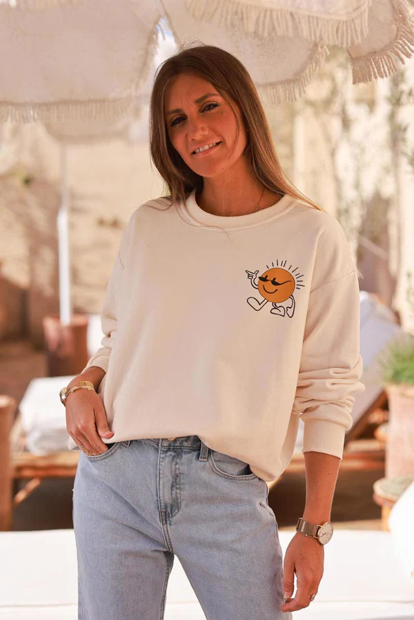 Beige Cool Sunshine Jersey Sweater
