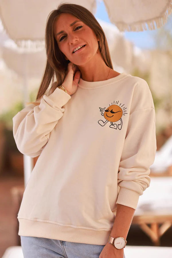 Beige Cool Sunshine Jersey Sweater