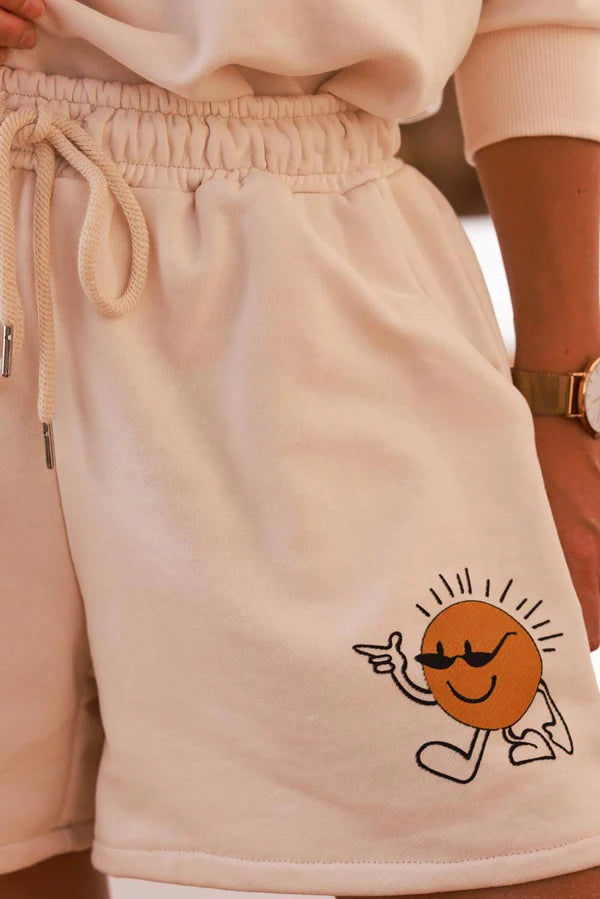 Beige Cool Sunshine Pull-On Knit Shorts