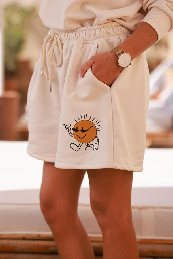 Beige Cool Sunshine Pull-On Knit Shorts