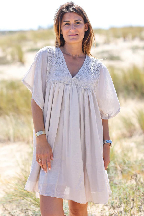 floaty cotton dress Printed cotton voile dress with ruffles
