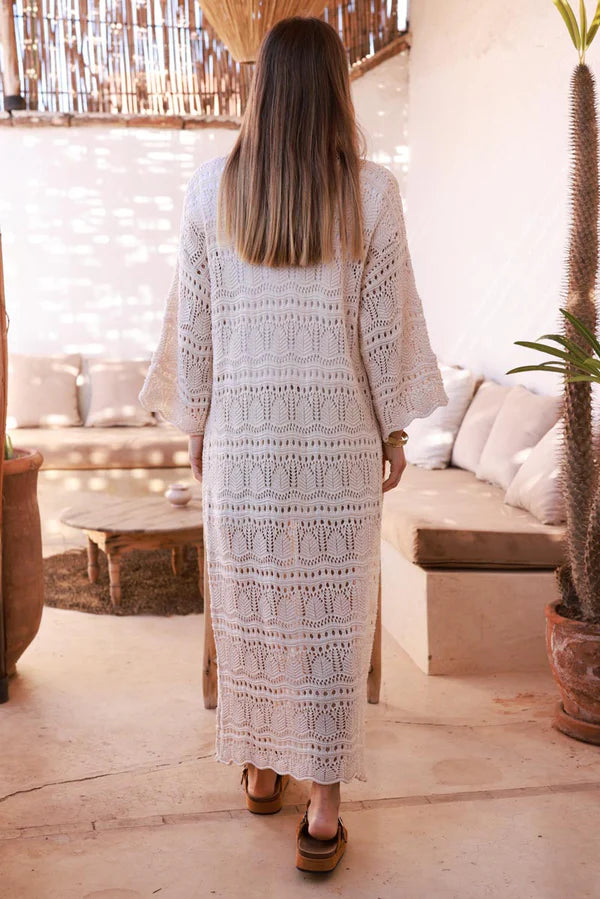 Beige Crochet Duster