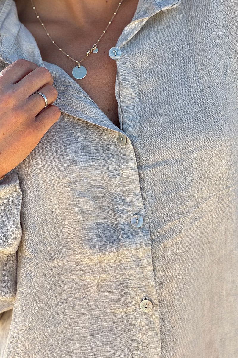 Beige gray Shirt Dress