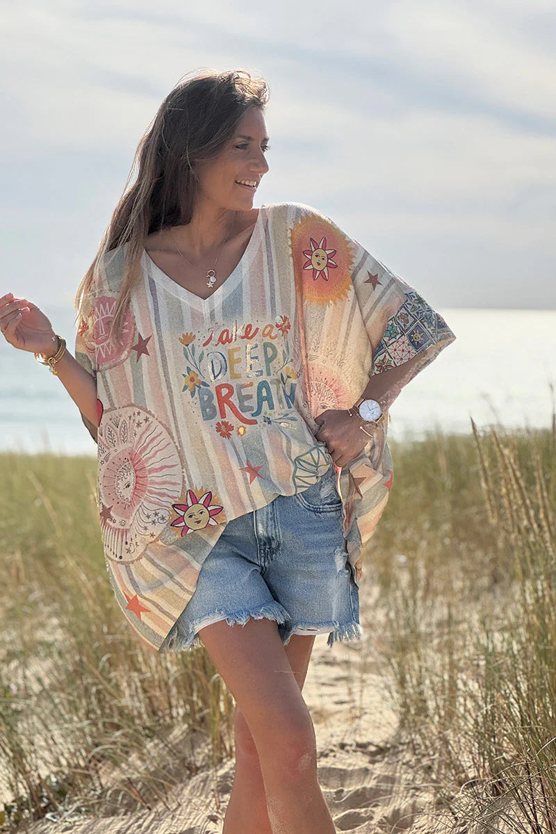 Beige Meditations Glitter Knit Top