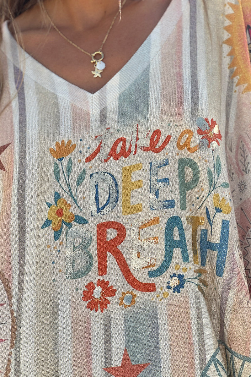 Beige Meditations Glitter Knit Top
