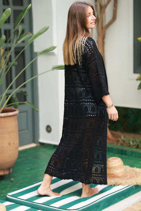 Black Crochet Duster