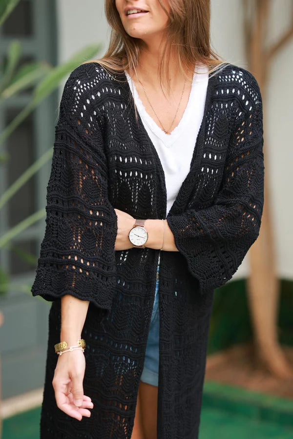 Black Crochet Duster