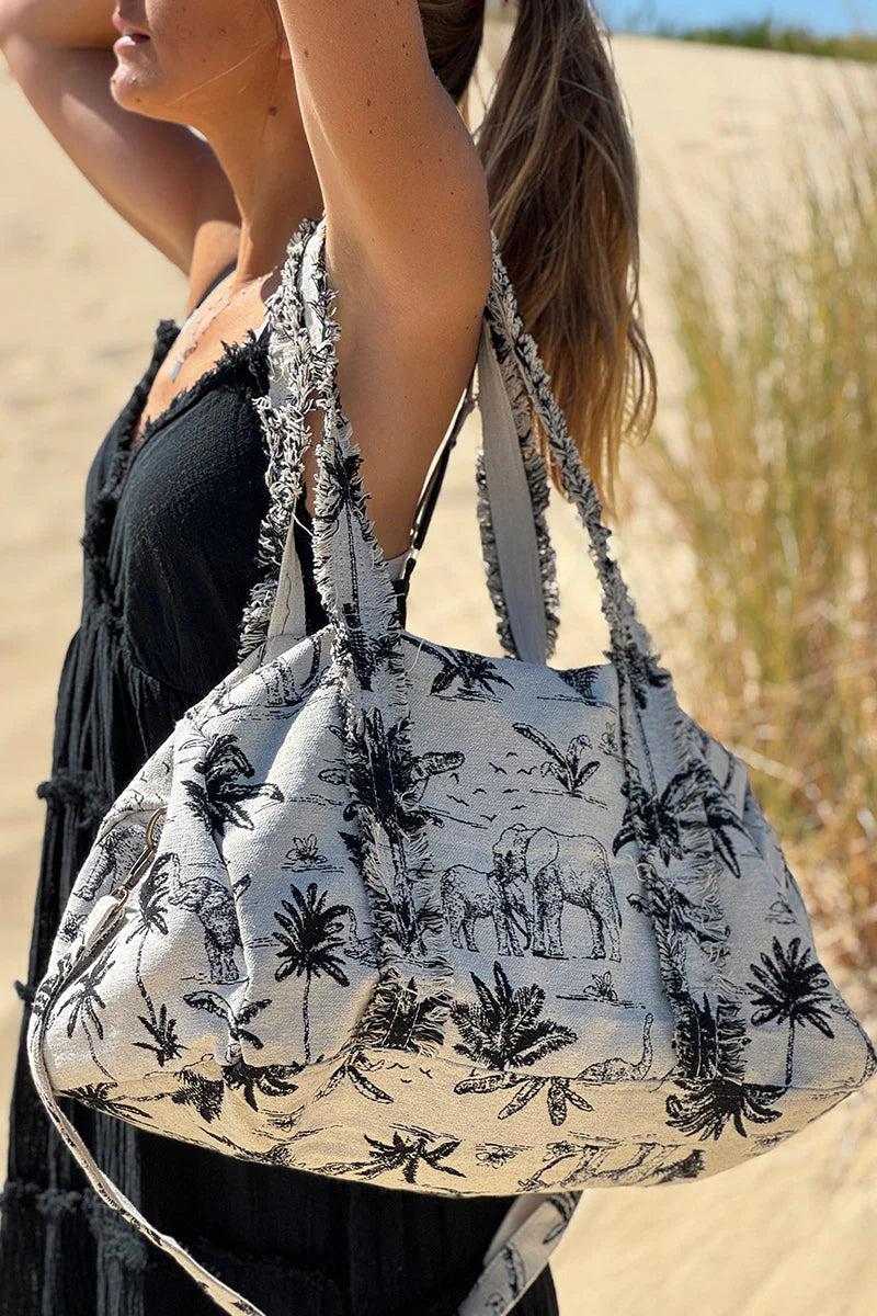 Black Tropical Delights Weekender Bag