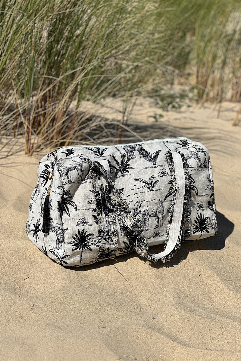 Black Tropical Delights Weekender Bag