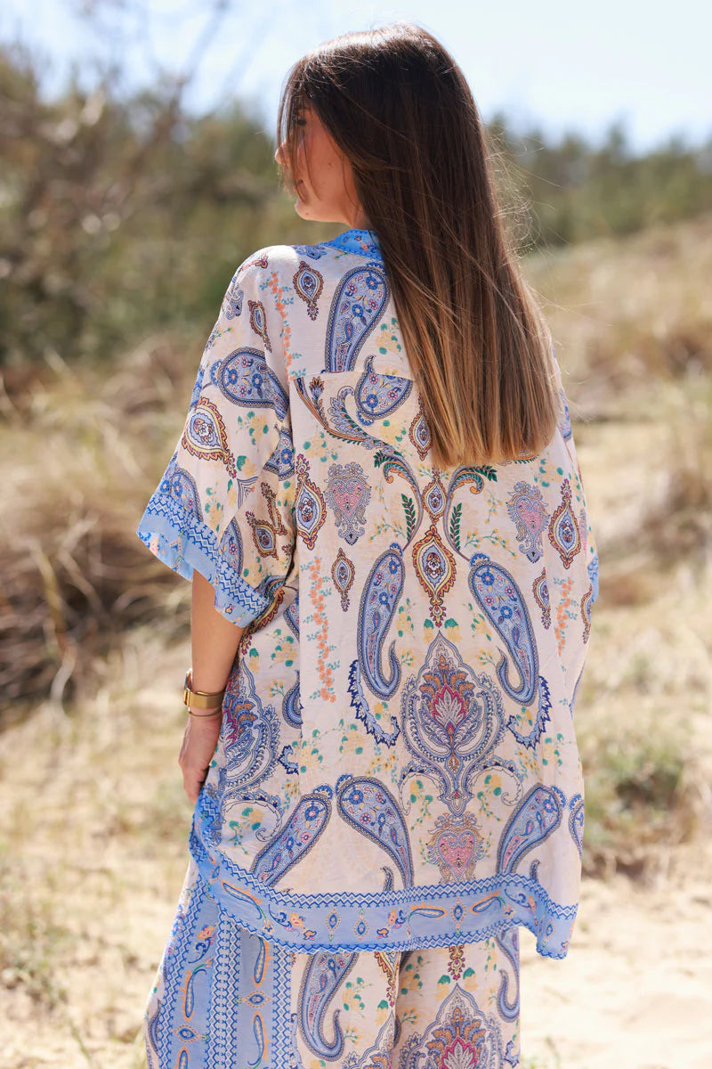 Blue Boho Paisley Tunic