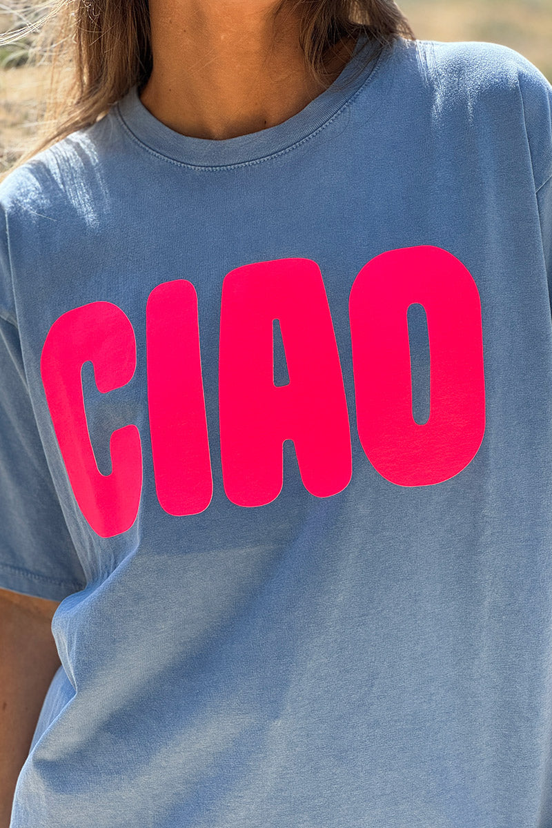Blue “CIAO” Italian Tee