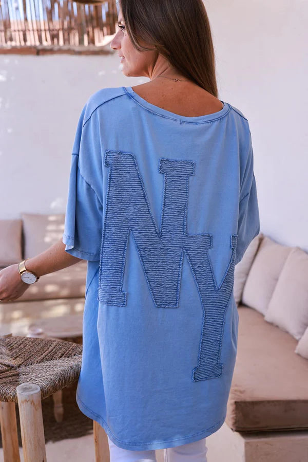 Blue NY Jersey Knit Tee