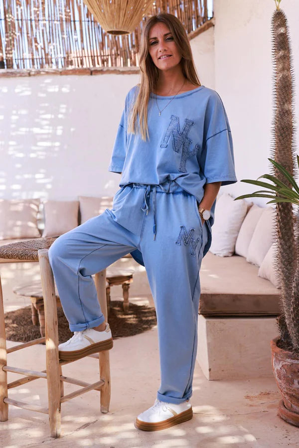 Blue NY Jersey Knit Tee