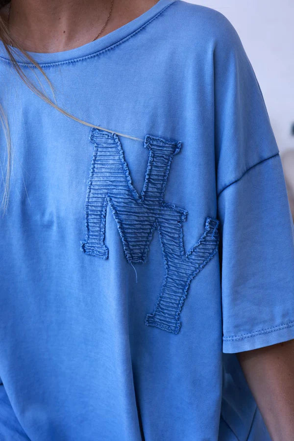 Blue NY Jersey Knit Tee