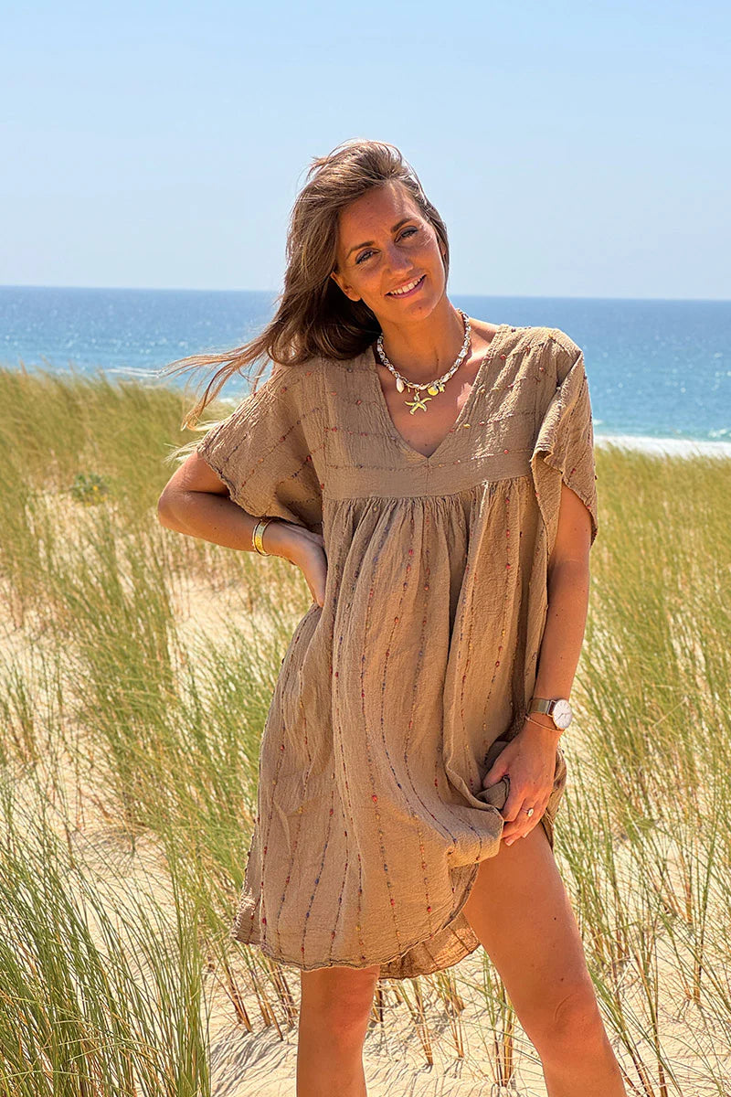 Cafe Boucle Stripe Gauze Dress