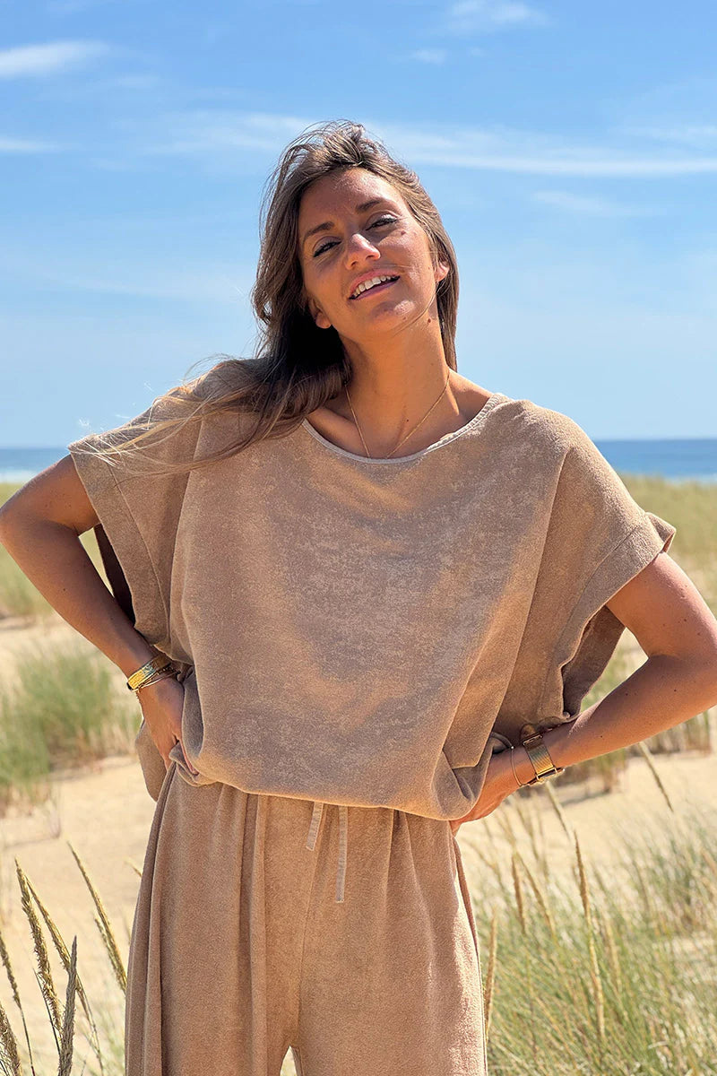 Cafe Terry Cloth Blouse