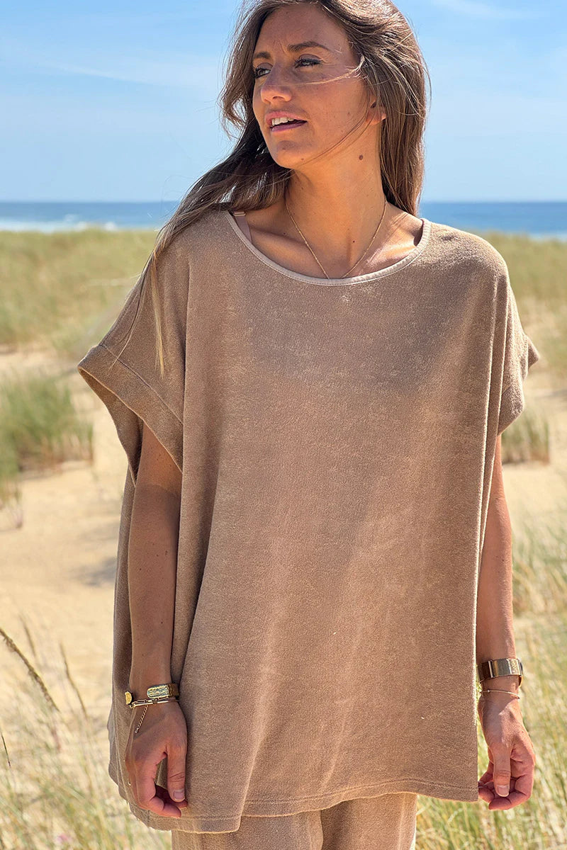 Cafe Terry Cloth Blouse