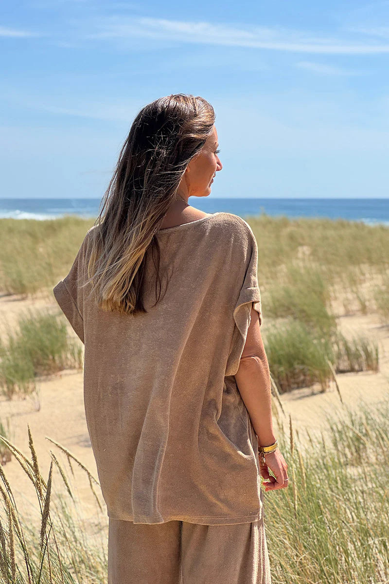 Cafe Terry Cloth Blouse