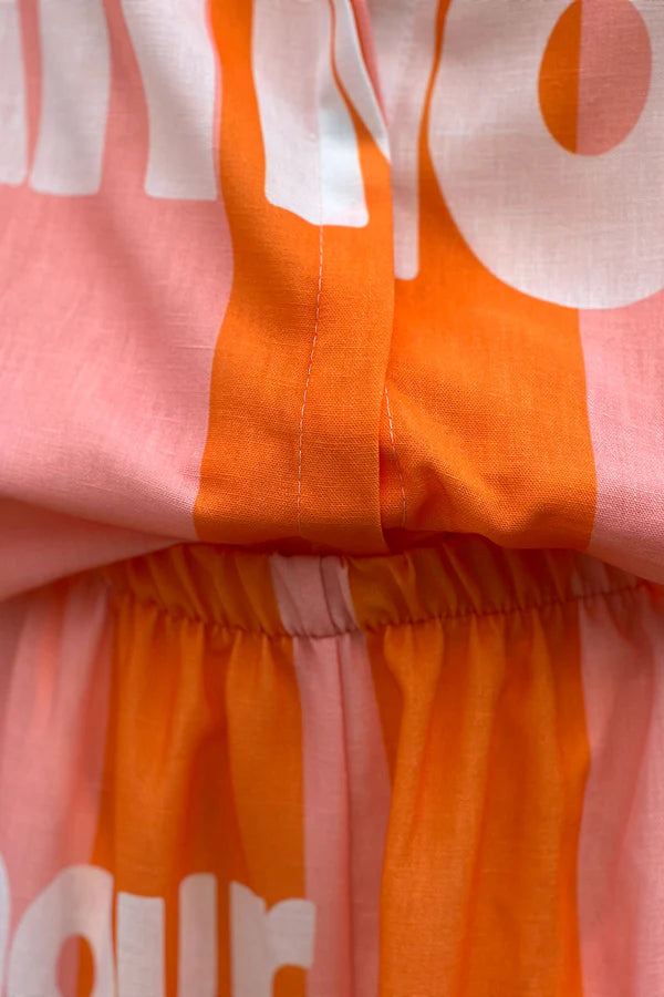 Coral “Amour” Beach Striped Palazzo Pants