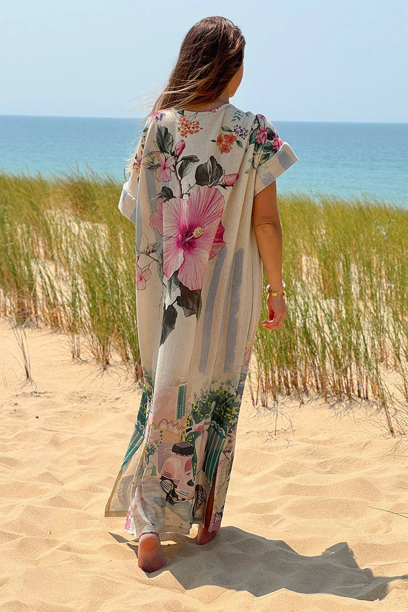 Cream Glitter Knit “La Dolce Vita” Caftan