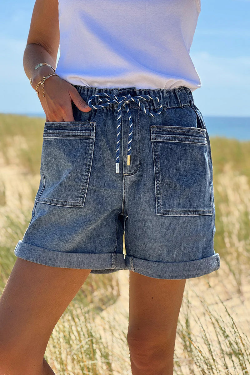 Denim Pull-On Hiking Shorts