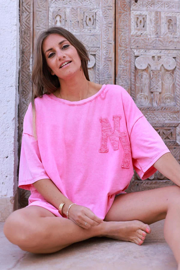 Hot pink NY Jersey Knit Tee