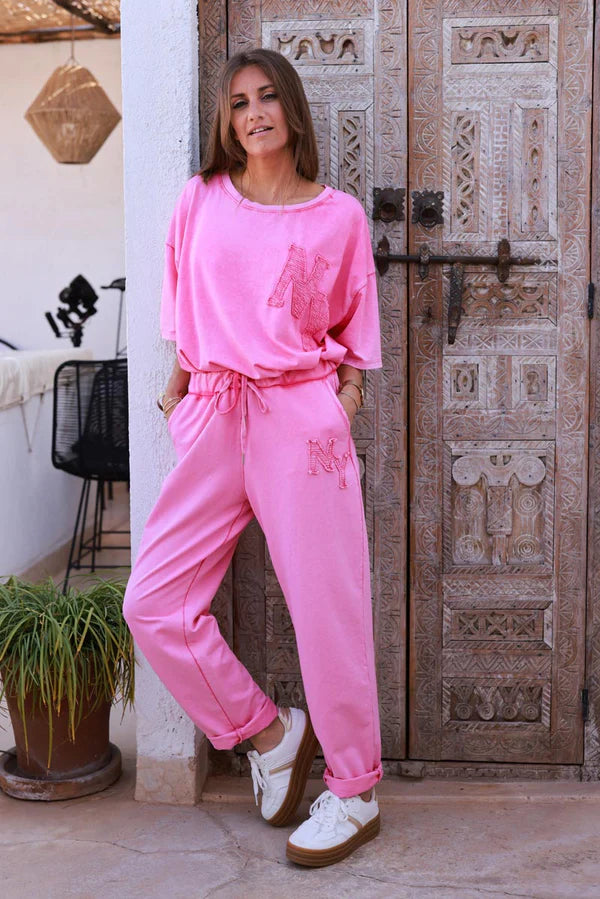 Hot pink NY Jersey Knit Tee