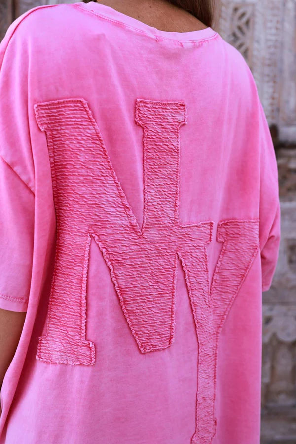 Hot pink NY Jersey Knit Tee