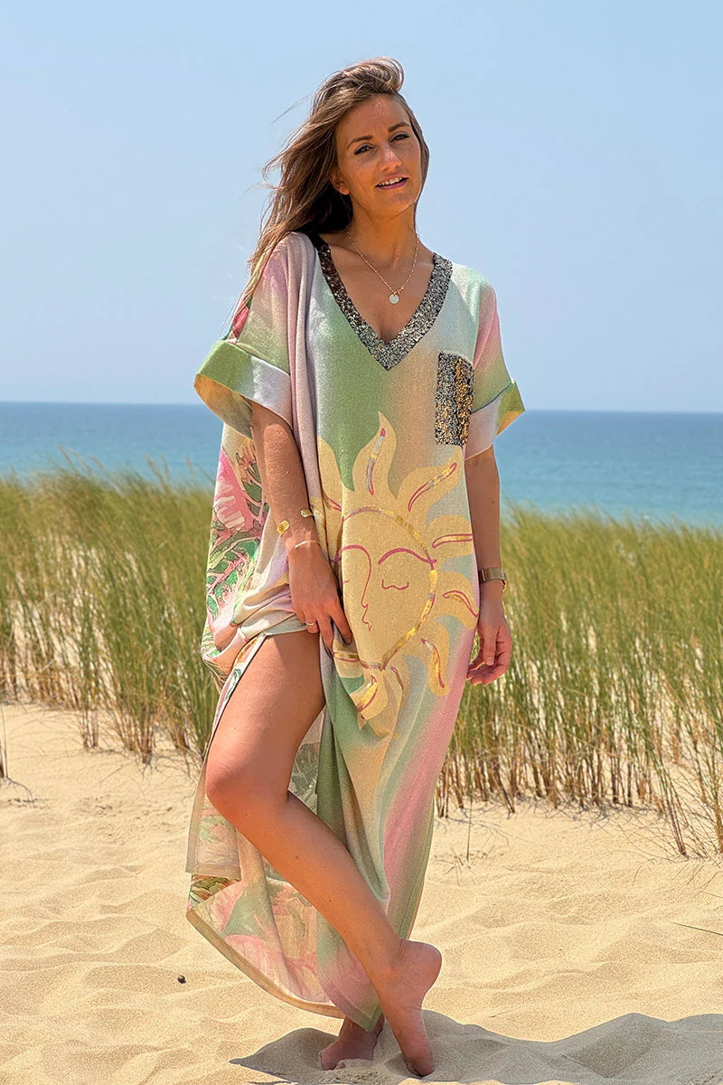 Glitter Knit Sun Caftan