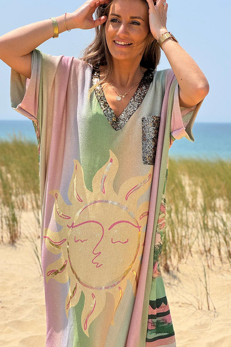 Glitter Knit Sun Caftan