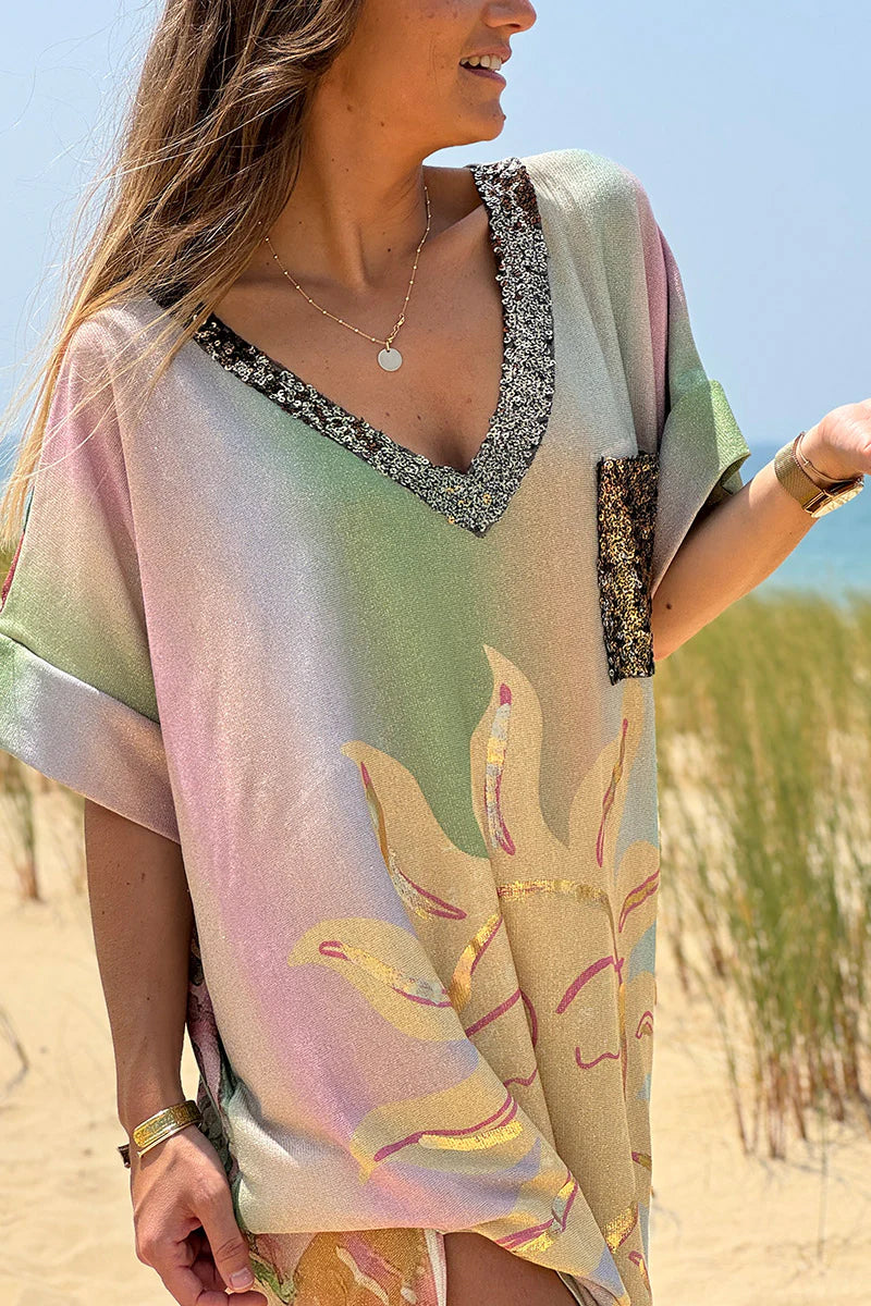 Glitter Knit Sun Caftan