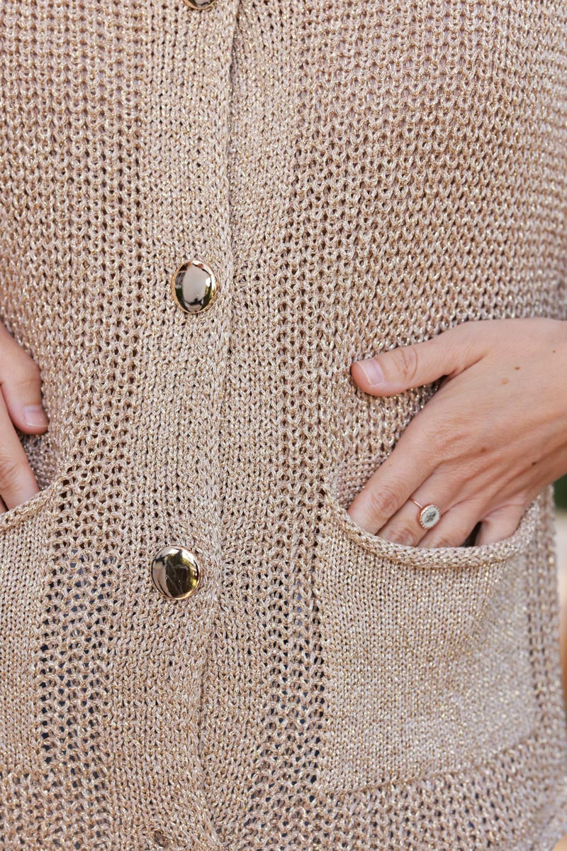 Gold Chunky Knit Sweater Vest