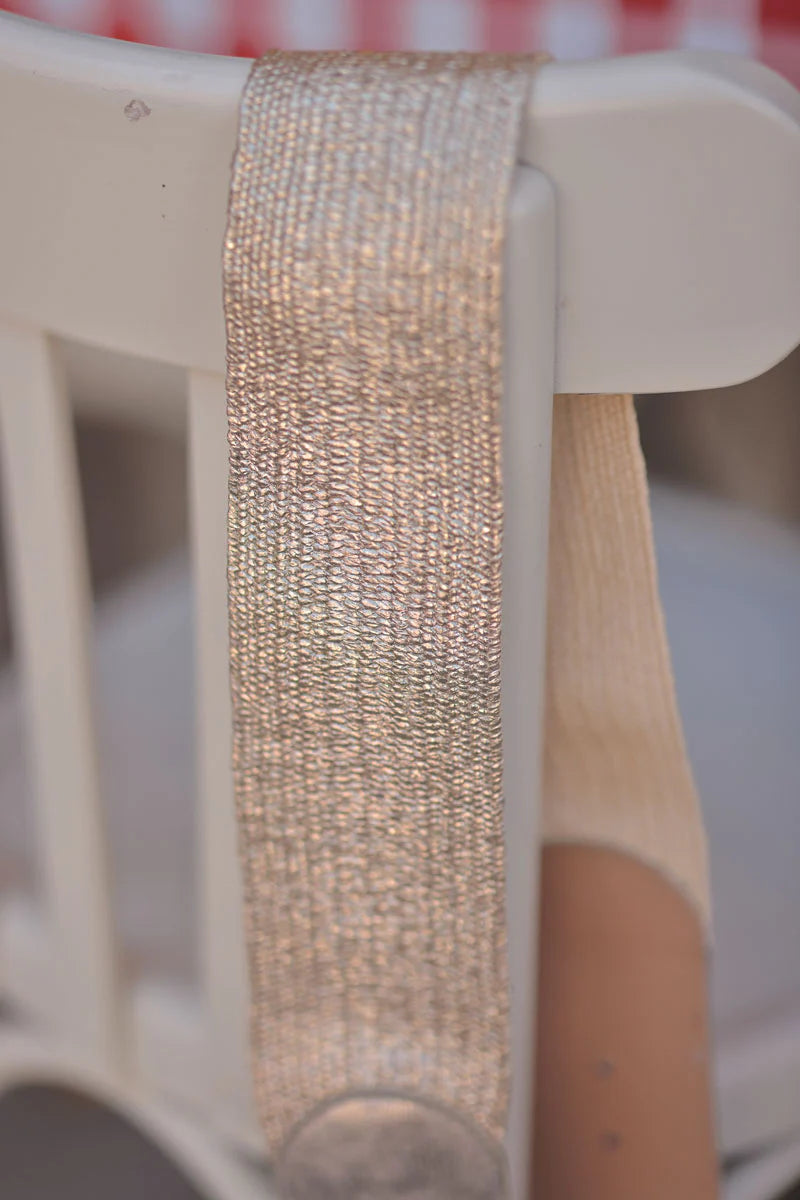 Gold Stretch Textured Buckle Belt